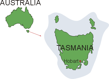 Tasmania, an island state of Australia, is found at latitude 42.5 degrees south. It consists of over 300 islands, with the main island having a coastline of 2,236 km.